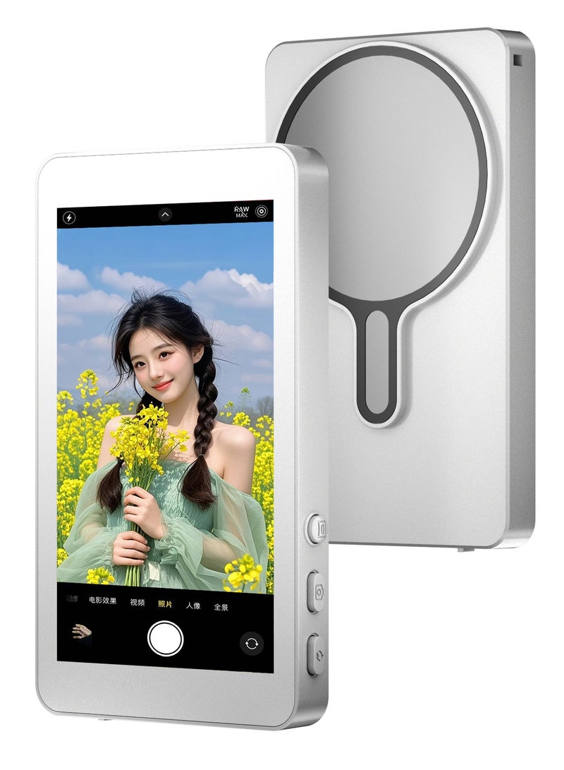 Audio Screen Mirroring Phone Display with 4'' HD IPS Screen, Magnetic Bluetooth Selfie Screen for Rear Camera, Wireless Casting, 2000mAh Long Battery Life Phone Screen Mirroring Device - Image 1